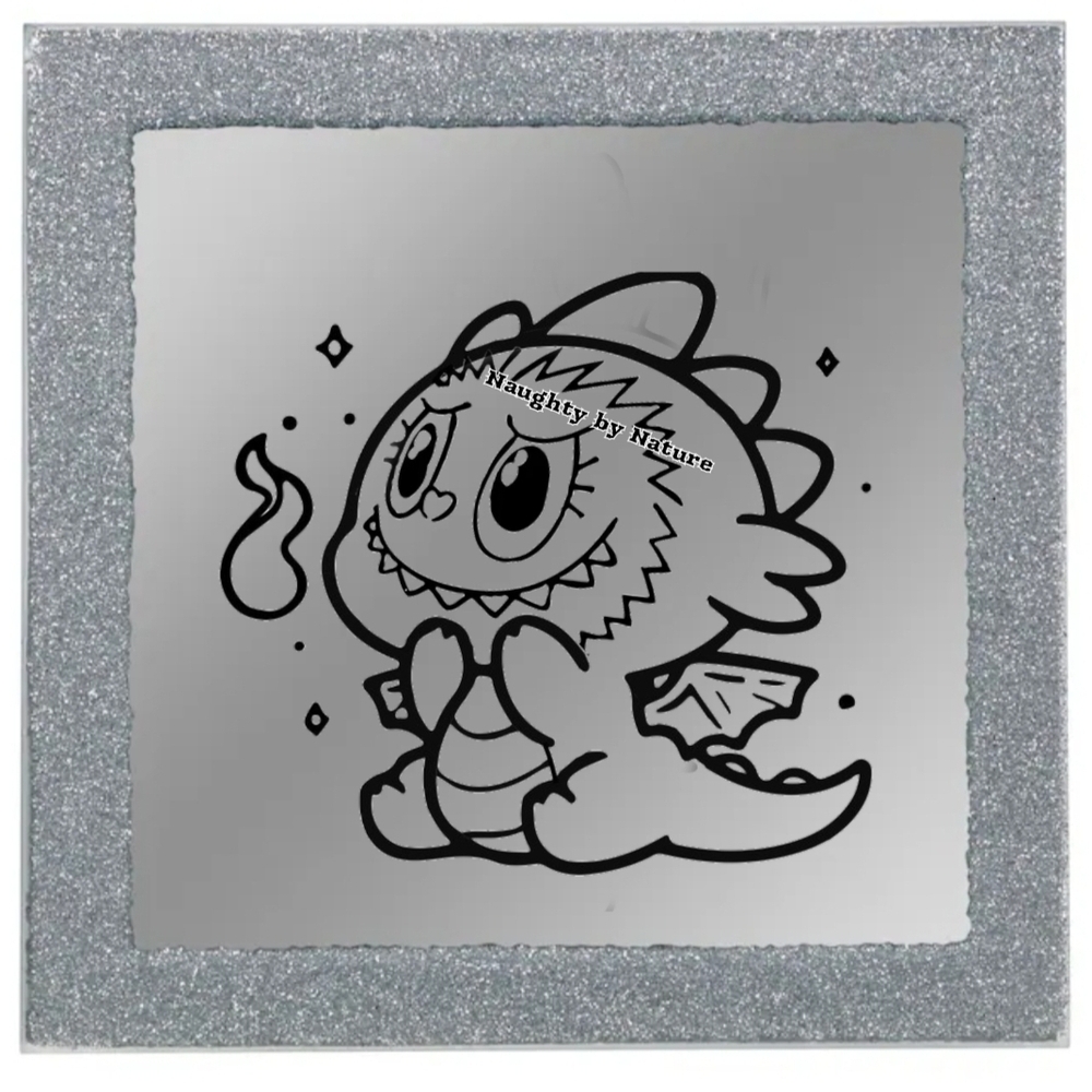 Labubu Silver Dragon Wall Art